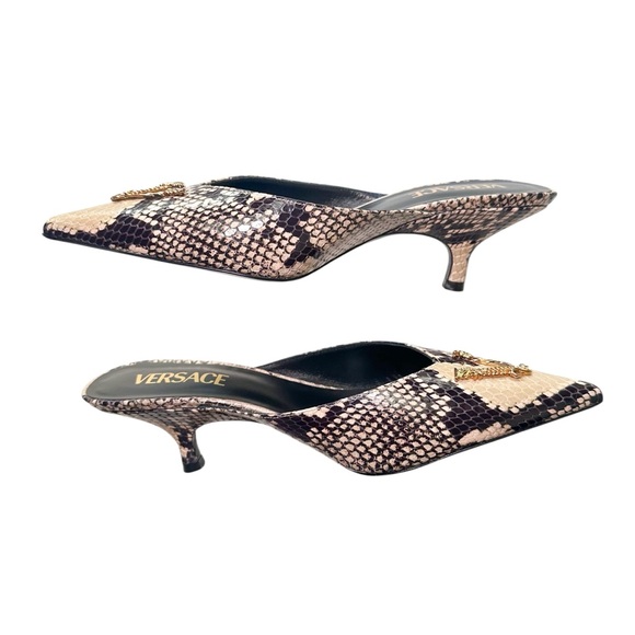 Versace Python Mule Kitten Heels - Picture 4 of 9